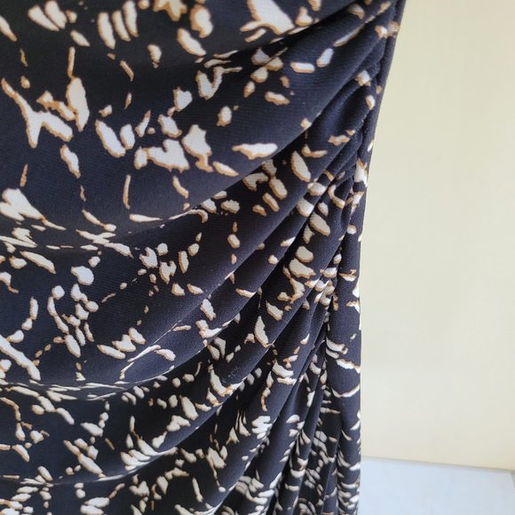 Ralph Lauren Black Chain Print Wrap Style Midi Dress US 8 - Picture 5 of 8